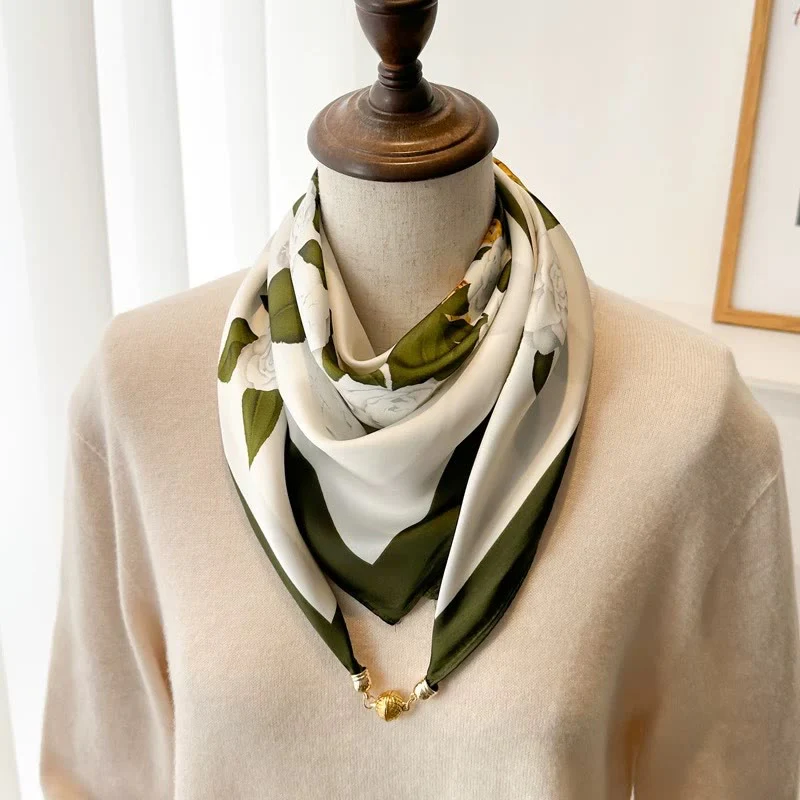 Women's Elegant Retro Printed Square Magnetic Cravat - Image 24