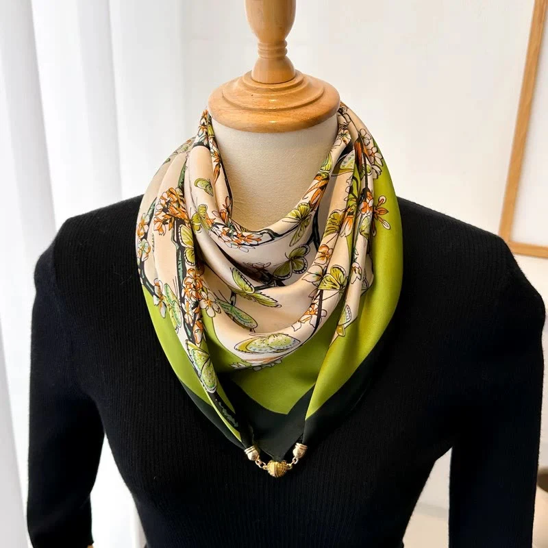 Women's Elegant Retro Printed Square Magnetic Cravat - Image 27