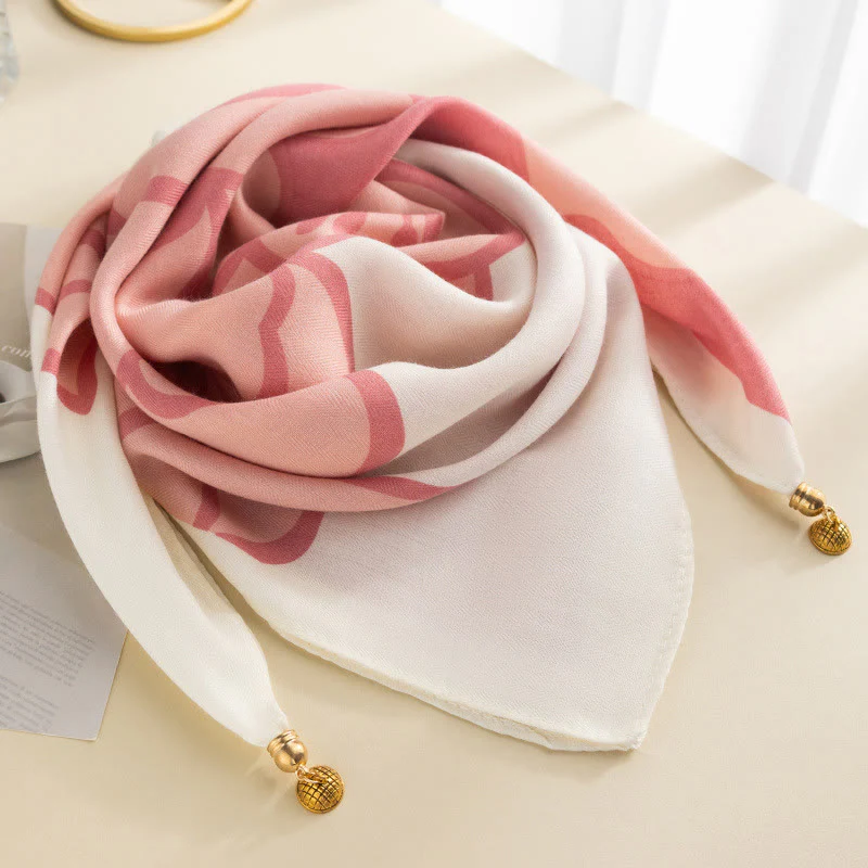 Women's Elegant Retro Rose Polka Dot Square Magnetic Cravat - Image 12