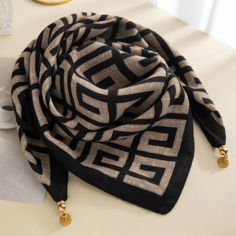 Women's Elegant Retro Rose Polka Dot Square Magnetic Cravat - Image 16