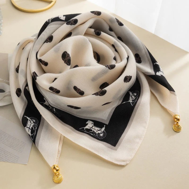 Women's Elegant Retro Rose Polka Dot Square Magnetic Cravat - Image 2