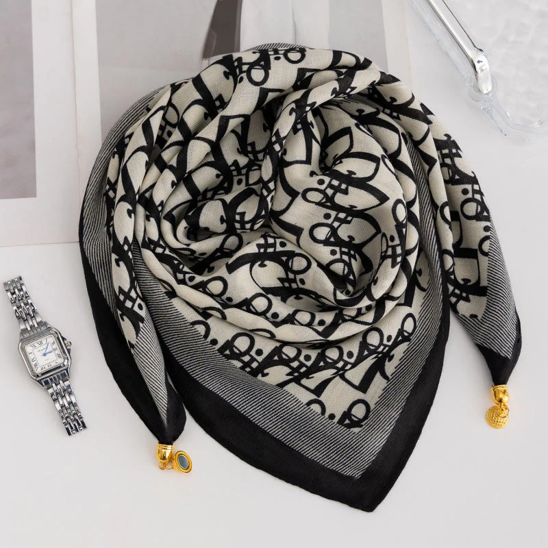 Women's Elegant Retro Rose Polka Dot Square Magnetic Cravat - Image 26