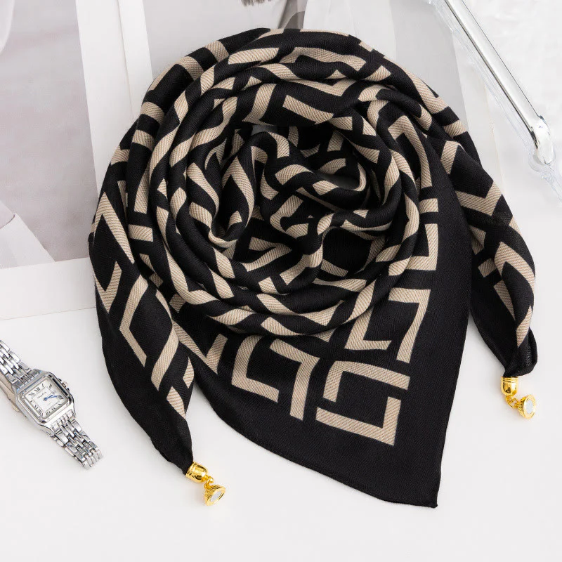 Women's Elegant Retro Rose Polka Dot Square Magnetic Cravat - Image 27