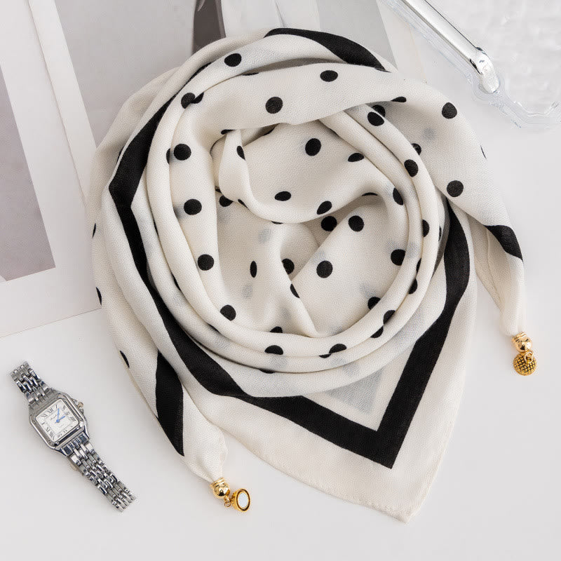Women's Elegant Retro Rose Polka Dot Square Magnetic Cravat - Image 28