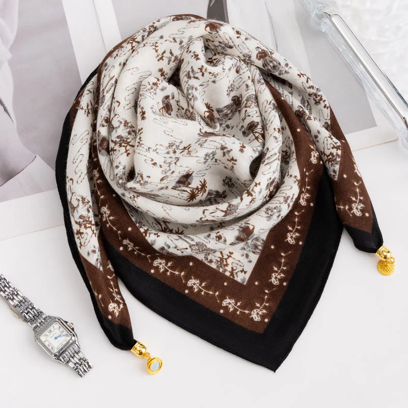Women's Elegant Retro Rose Polka Dot Square Magnetic Cravat - Image 29