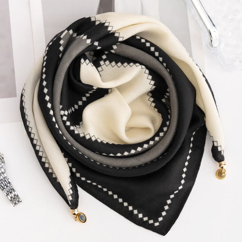 Women's Elegant Retro Rose Polka Dot Square Magnetic Cravat - Image 34