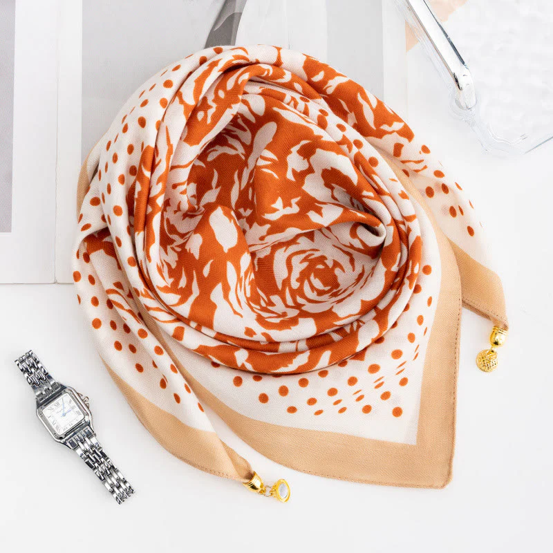 Women's Elegant Retro Rose Polka Dot Square Magnetic Cravat - Image 36