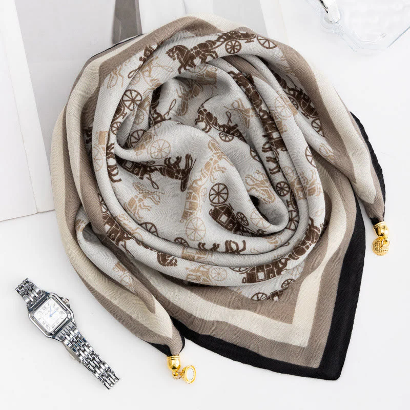 Women's Elegant Retro Rose Polka Dot Square Magnetic Cravat - Image 37