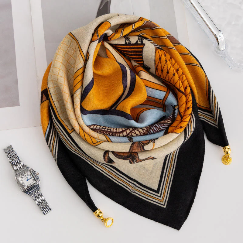 Women's Elegant Retro Rose Polka Dot Square Magnetic Cravat - Image 38