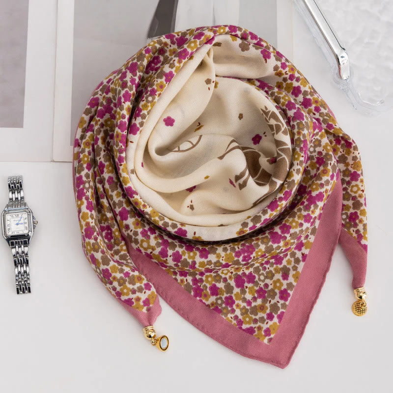Women's Elegant Retro Rose Polka Dot Square Magnetic Cravat - Image 41
