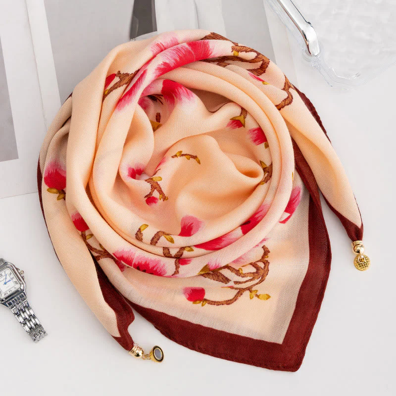 Women's Elegant Retro Rose Polka Dot Square Magnetic Cravat - Image 42