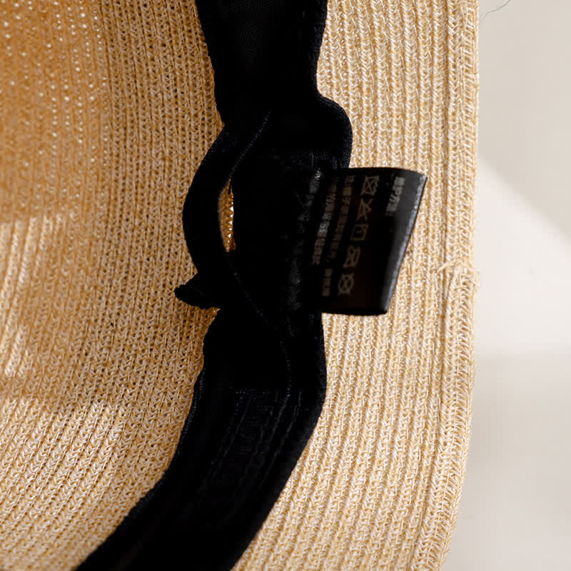 Women's Elegant Roman Style Floral Decor Summer Straw Hat - Image 5