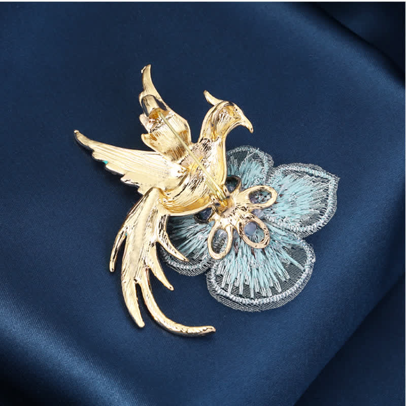 Women's Embroidered Phoenix Bird Brooch - Image 6