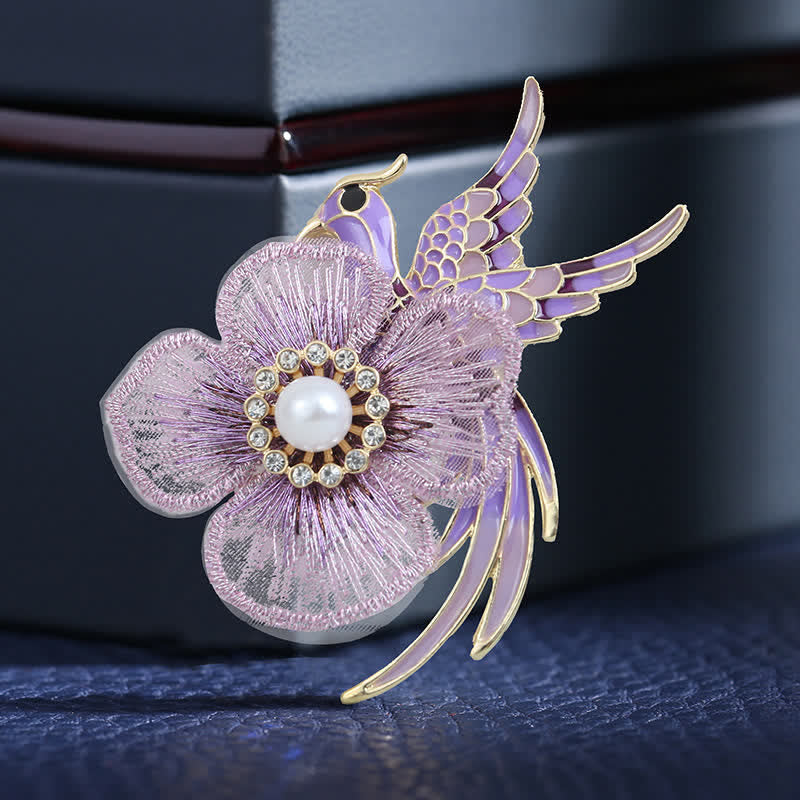 Women's Embroidered Phoenix Bird Brooch - Image 9