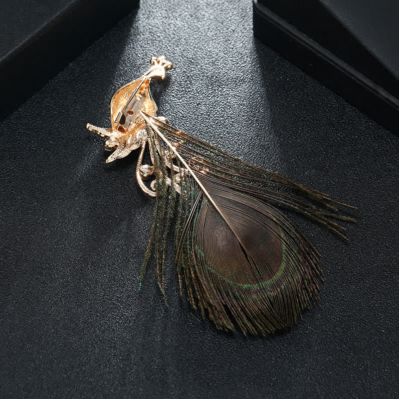 Women's Ethnic Colorful Peacock Feather Brooch - Image 6