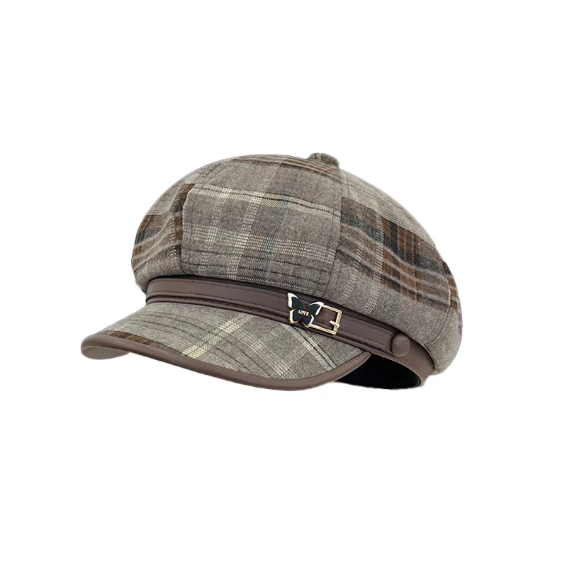 Women's Exquisite Retro Plaid Newsboy Beret Hat