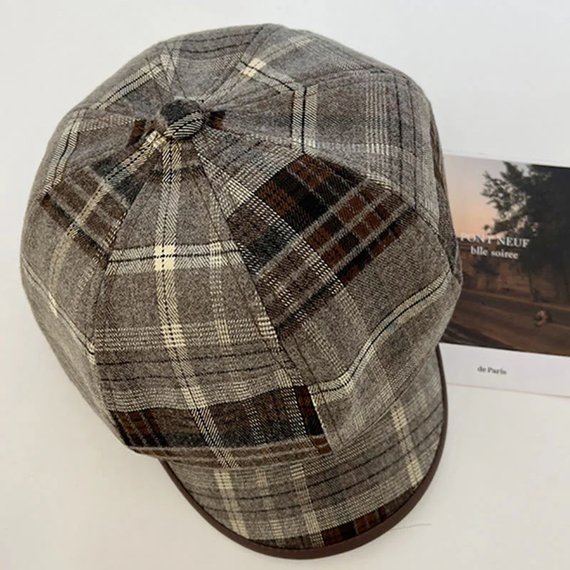 Women's Exquisite Retro Plaid Newsboy Beret Hat - Image 2