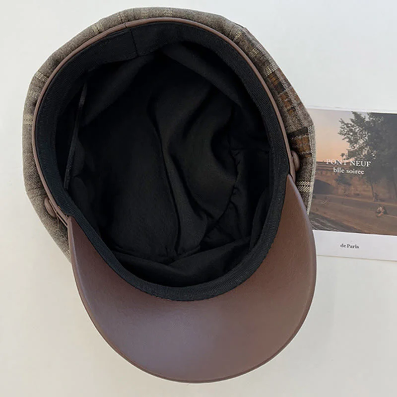 Women's Exquisite Retro Plaid Newsboy Beret Hat - Image 3
