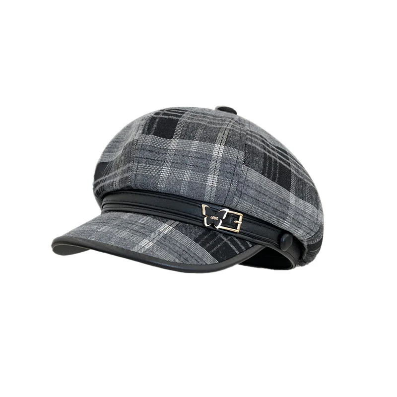 Women's Exquisite Retro Plaid Newsboy Beret Hat - Image 4