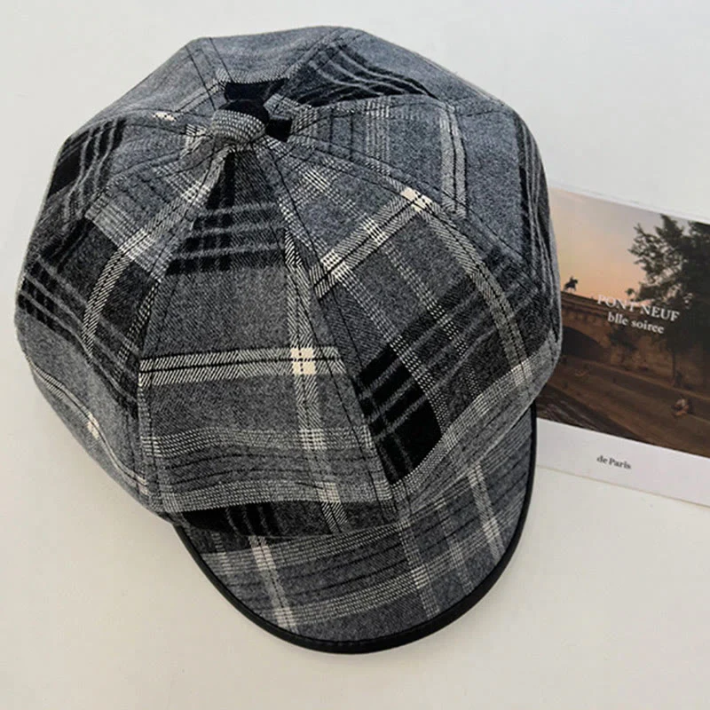 Women's Exquisite Retro Plaid Newsboy Beret Hat - Image 5