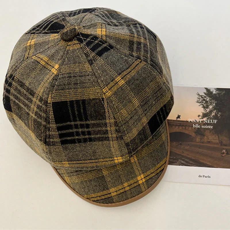 Women's Exquisite Retro Plaid Newsboy Beret Hat - Image 7