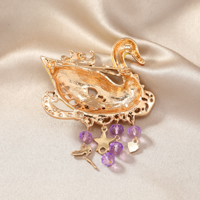 Women's Fairy Swan Tassels Hollow Brooch - Image 7