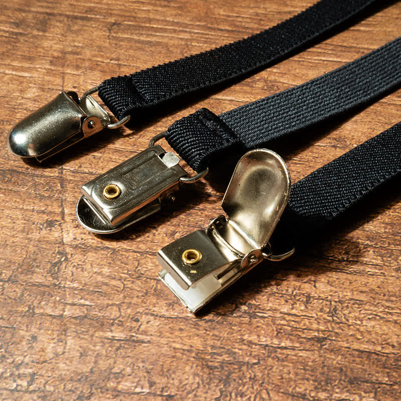 Women's Fashion Black Faux Pearl Chain Elastic Suspenders - Image 5