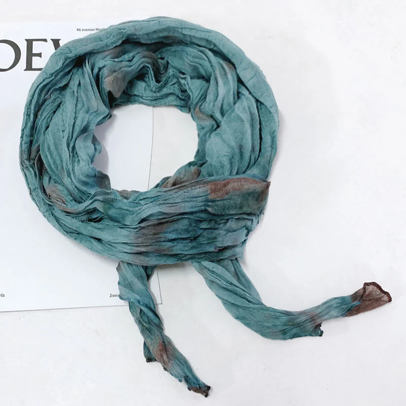 Women's Fashion Tie-Dye Creased Thin Long Scarf - Image 7