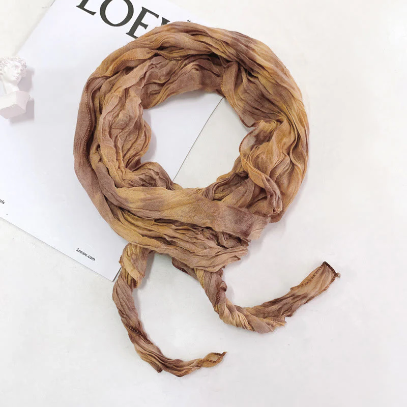 Women's Fashion Tie-Dye Creased Thin Long Scarf - Image 9