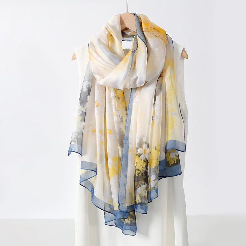Women's Floral Art Print Lightweight Flowy All-Season Scarf - Image 10