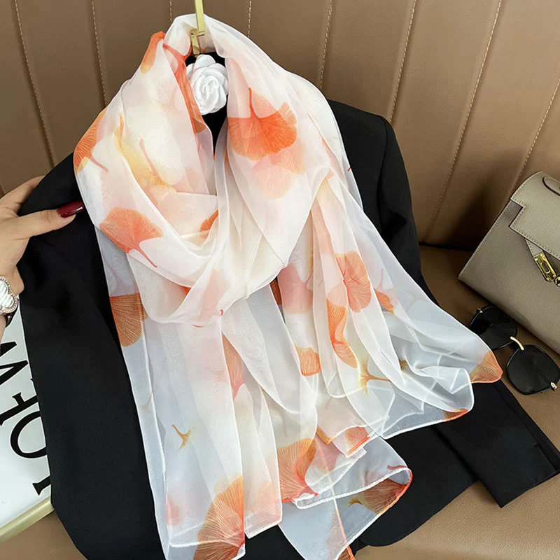 Women's Floral Art Print Lightweight Flowy All-Season Scarf - Image 13