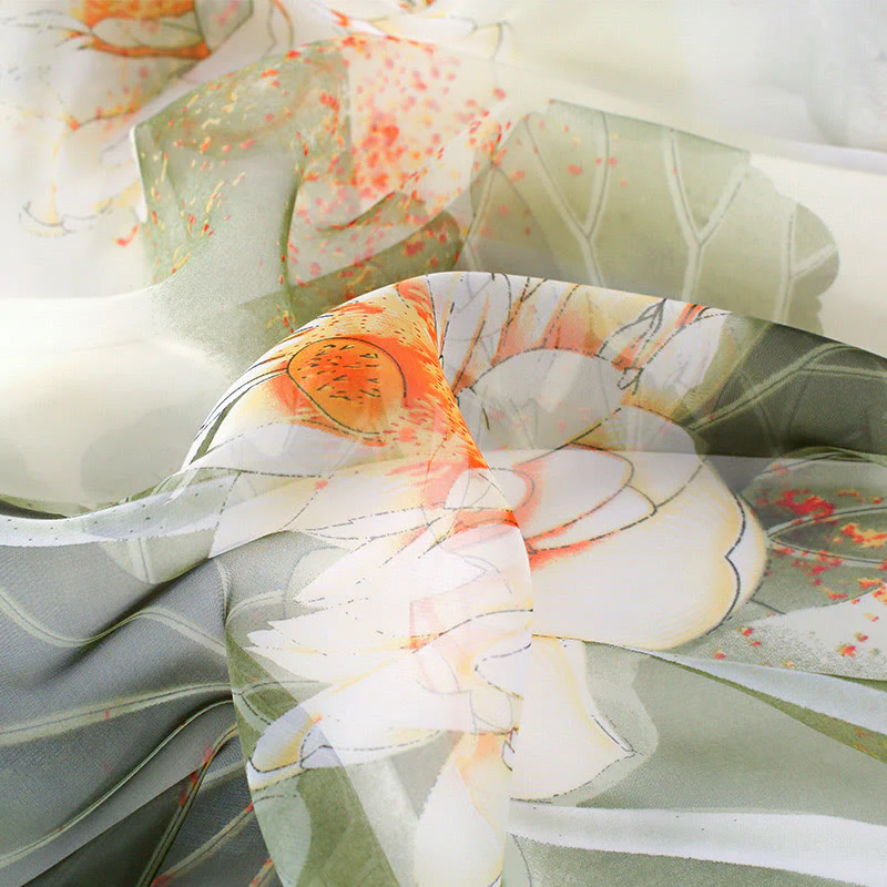Women's Floral Art Print Lightweight Flowy All-Season Scarf - Image 3
