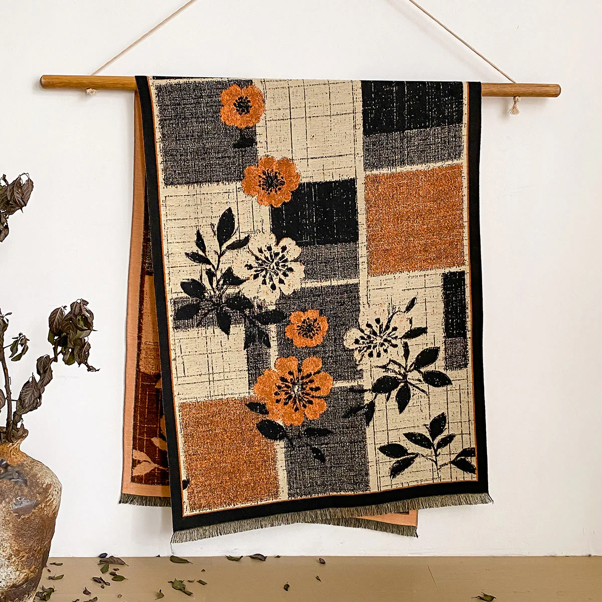 Women's Floral Print Fringed Shawl Scarf - Image 13