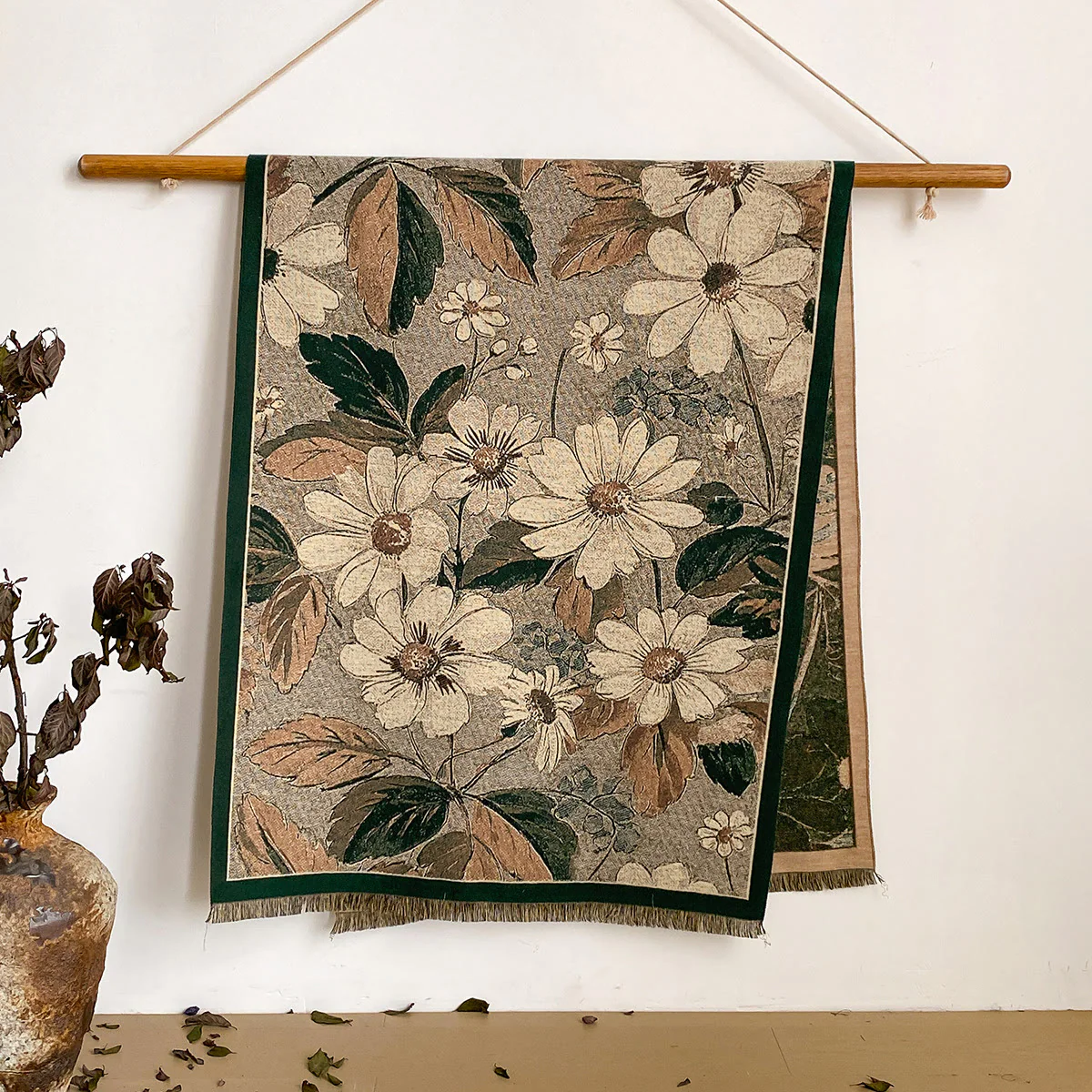 Women's Floral Print Fringed Shawl Scarf - Image 17