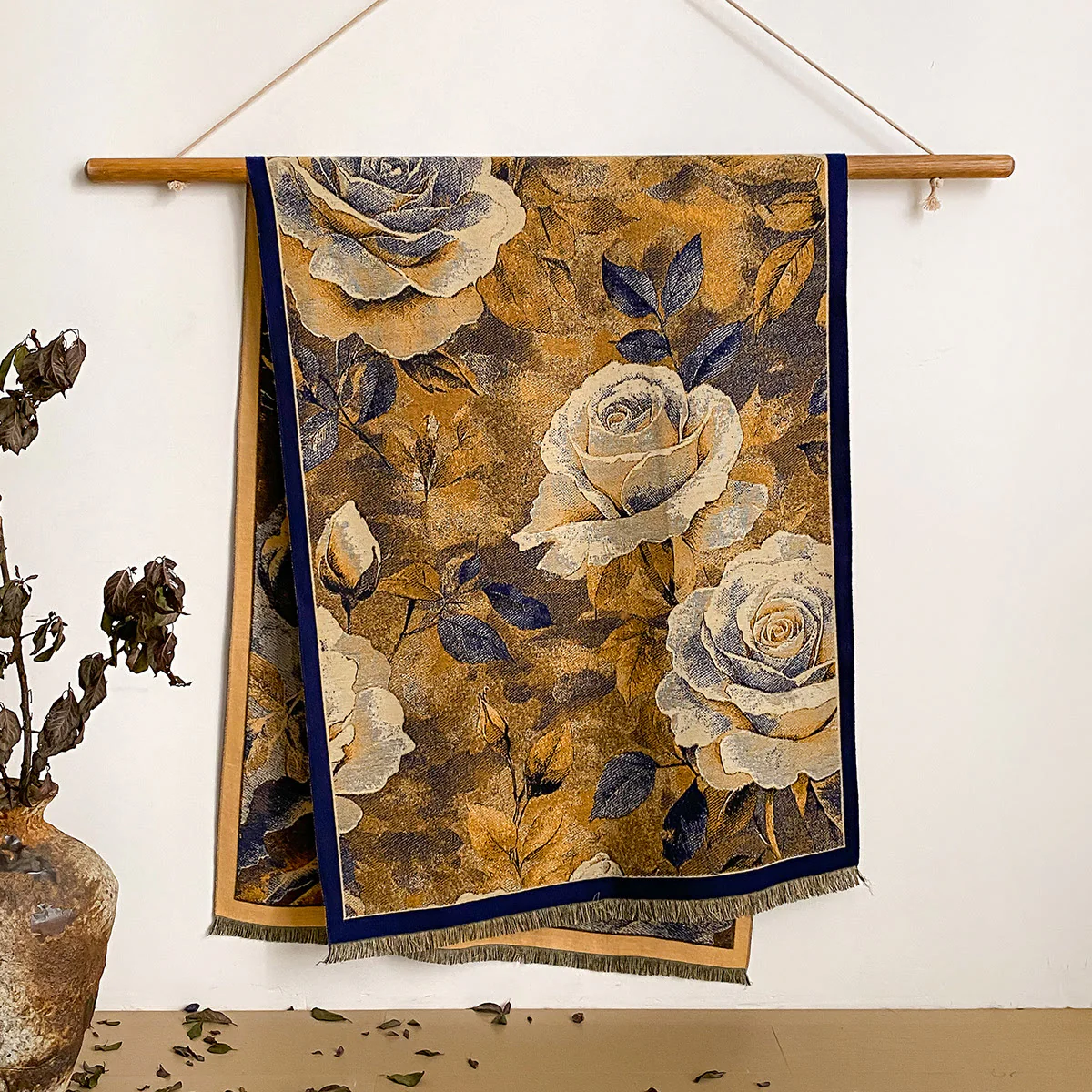 Women's Floral Print Fringed Shawl Scarf - Image 19