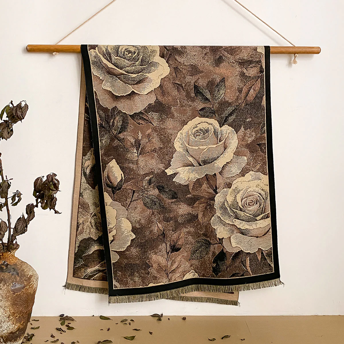 Women's Floral Print Fringed Shawl Scarf - Image 20