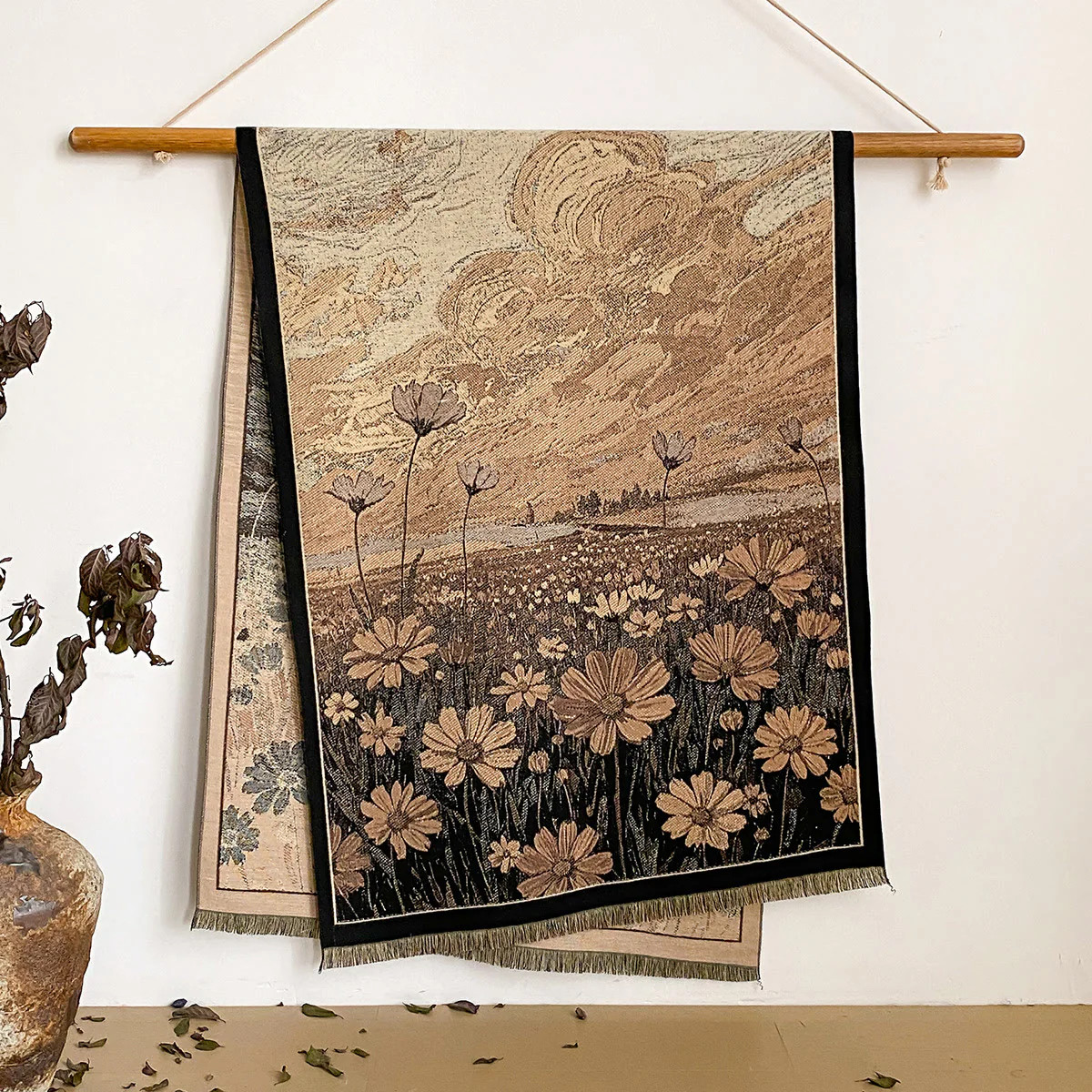Women's Floral Print Fringed Shawl Scarf - Image 24