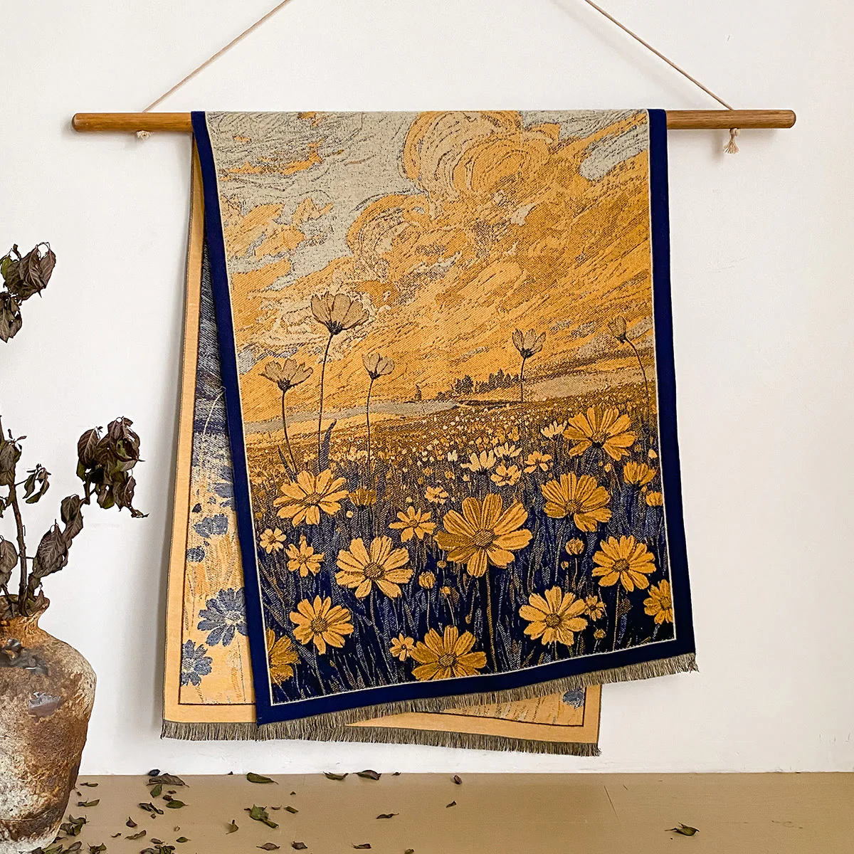 Women's Floral Print Fringed Shawl Scarf - Image 26