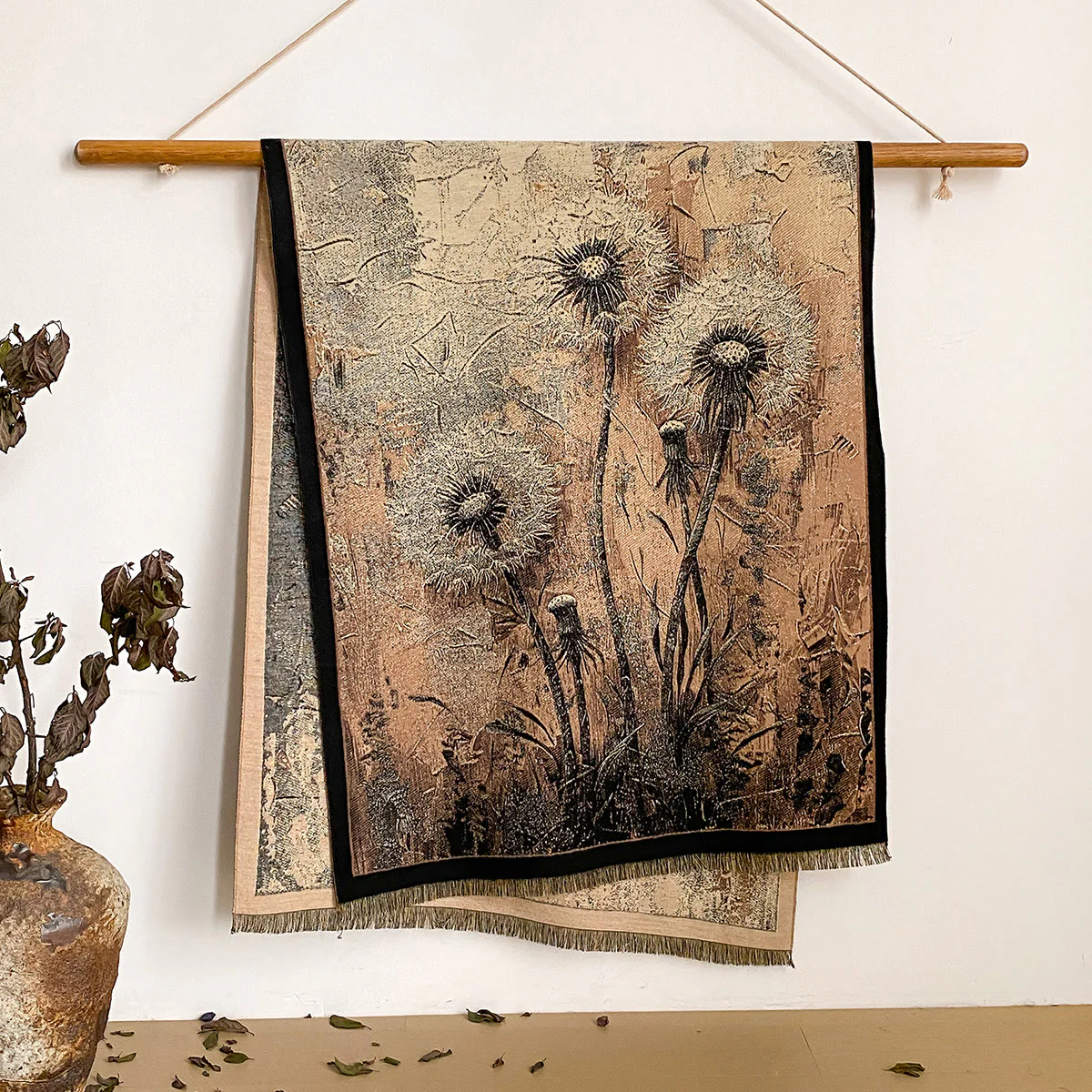 Women's Floral Print Fringed Shawl Scarf - Image 28