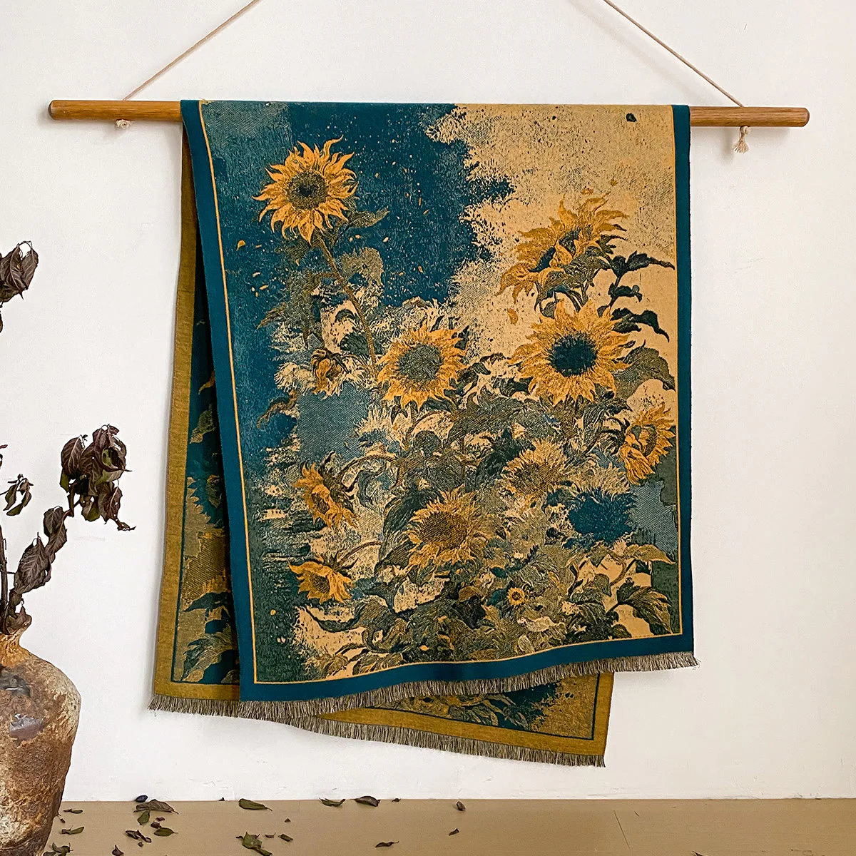 Women's Floral Print Fringed Shawl Scarf - Image 30