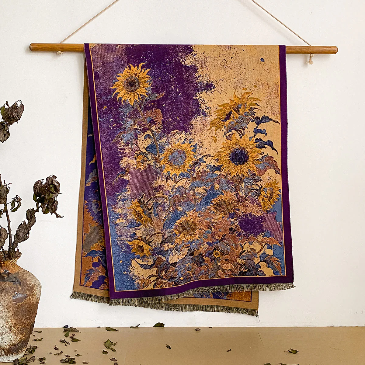 Women's Floral Print Fringed Shawl Scarf - Image 31