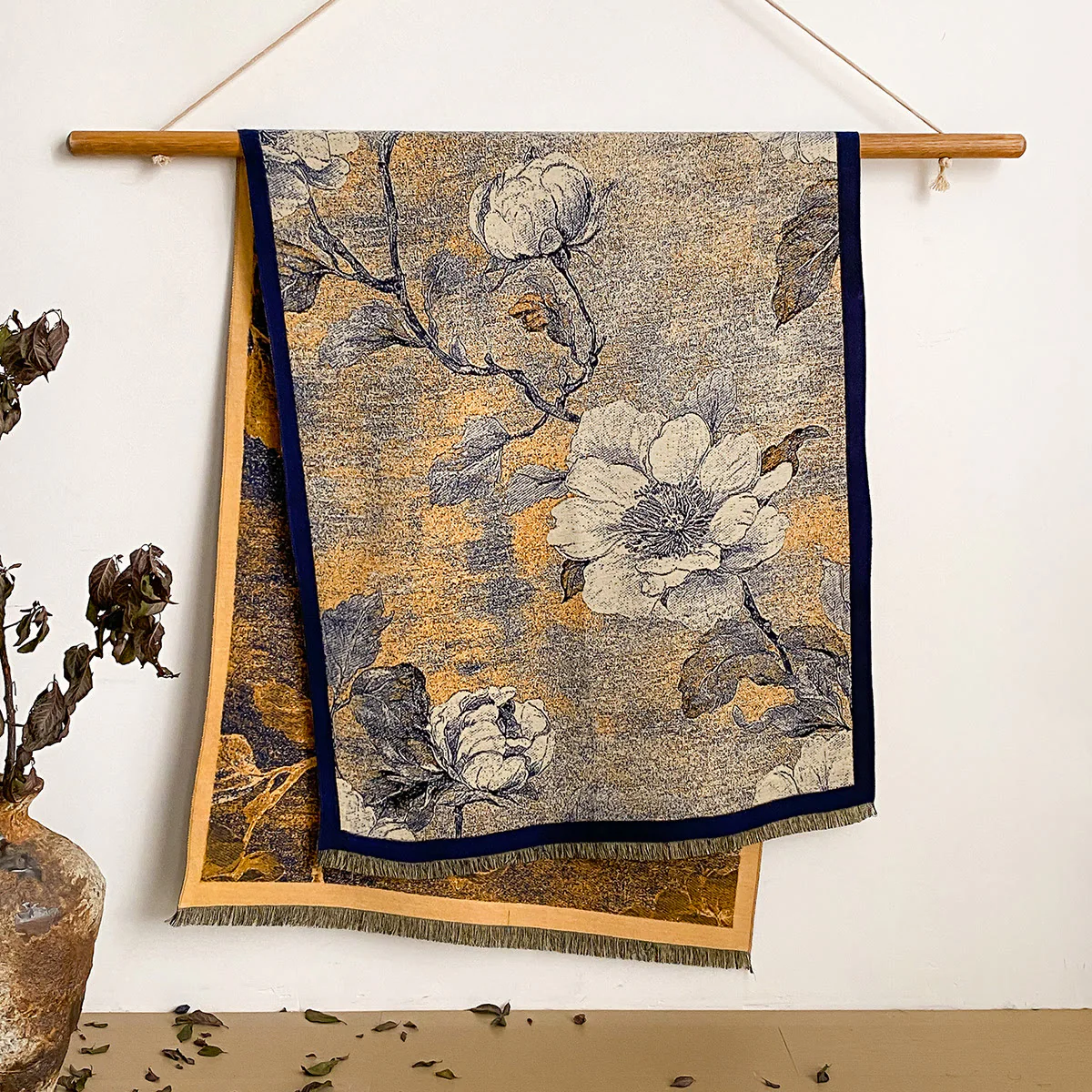 Women's Floral Print Fringed Shawl Scarf - Image 38