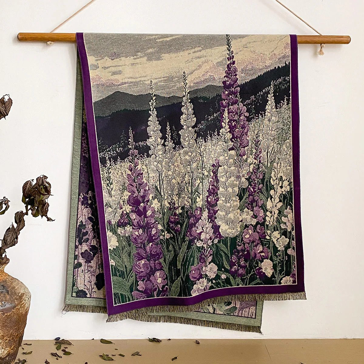 Women's Floral Print Fringed Shawl Scarf - Image 40