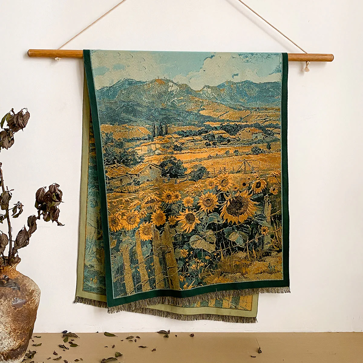 Women's Floral Print Fringed Shawl Scarf - Image 42