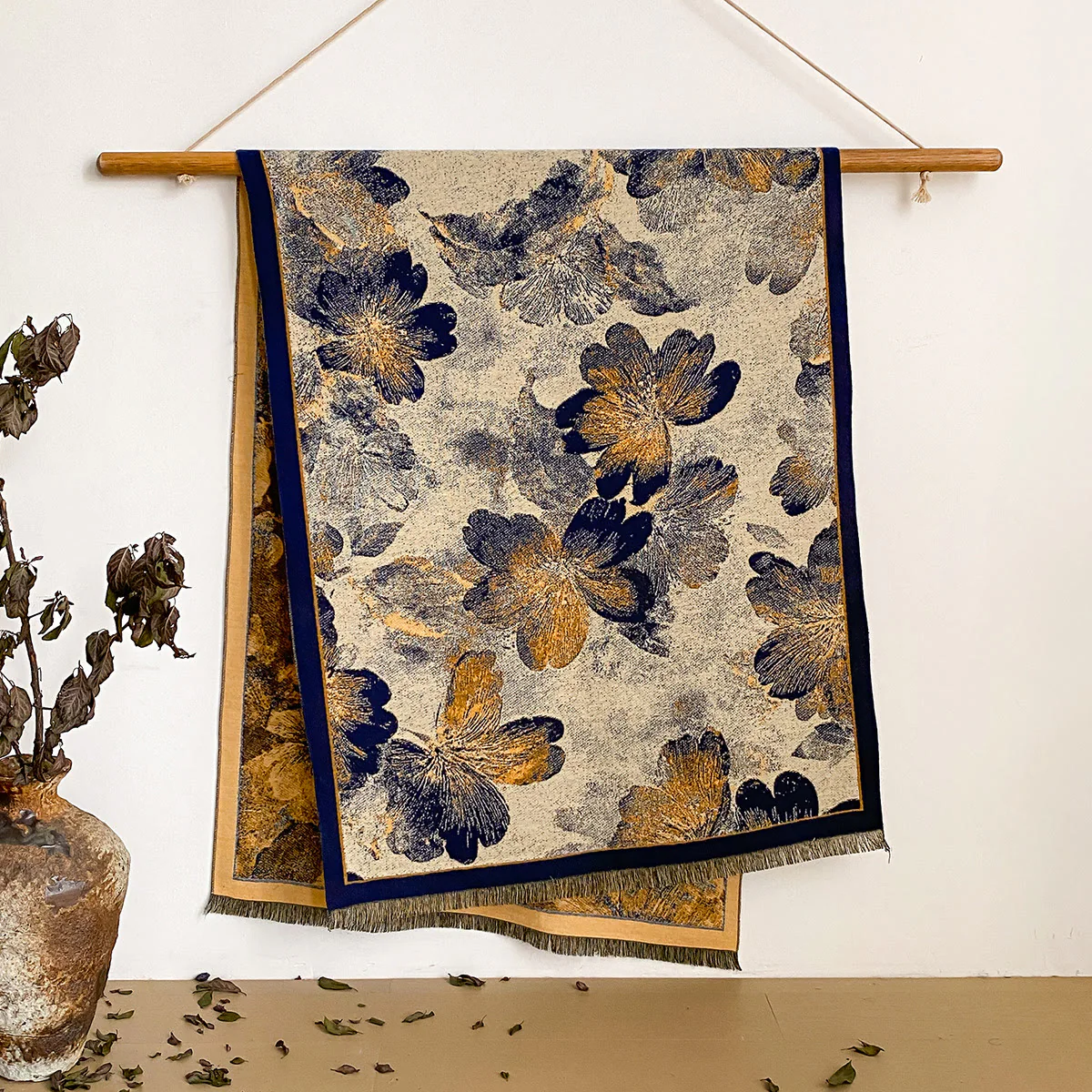 Women's Floral Print Fringed Shawl Scarf - Image 44