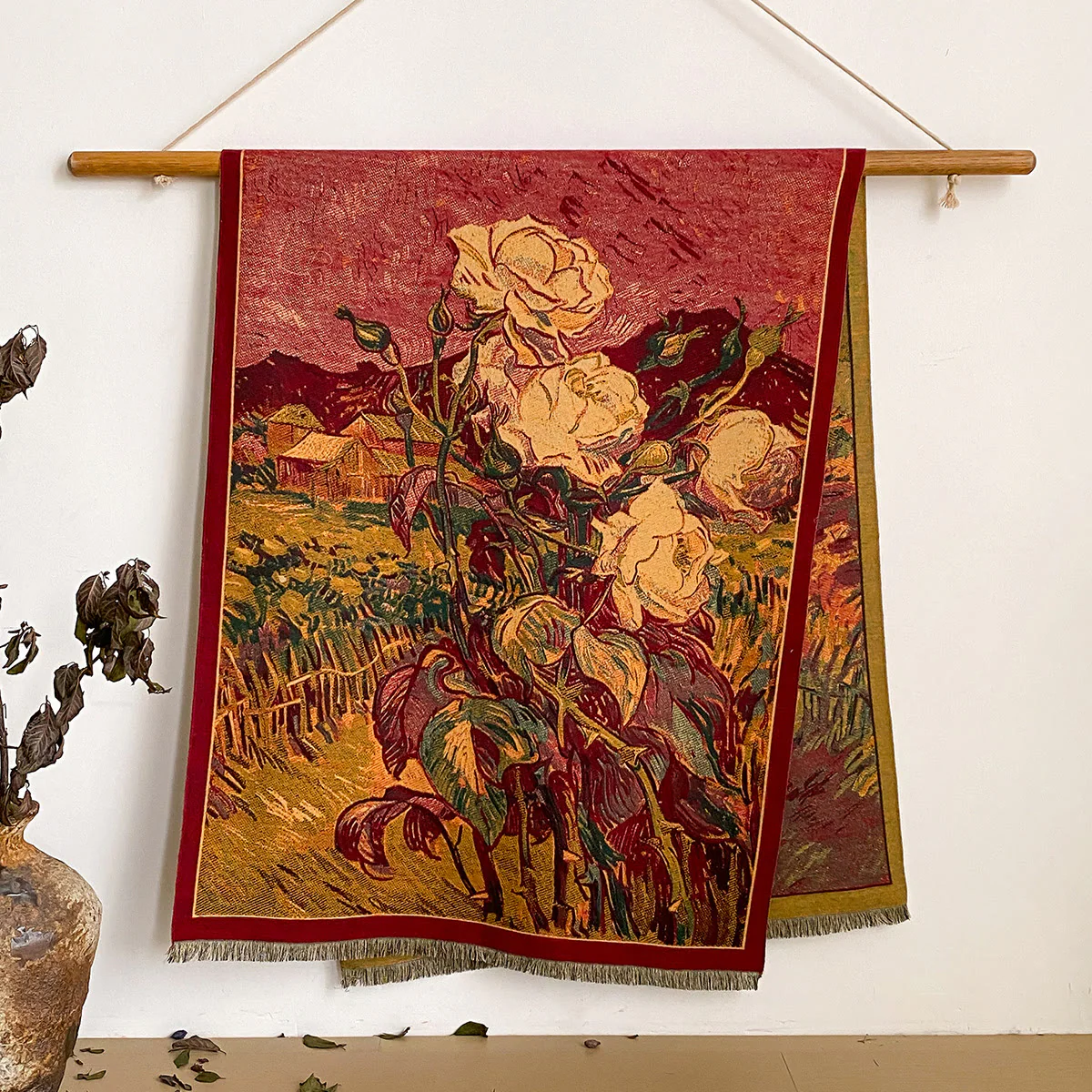 Women's Floral Print Fringed Shawl Scarf - Image 47