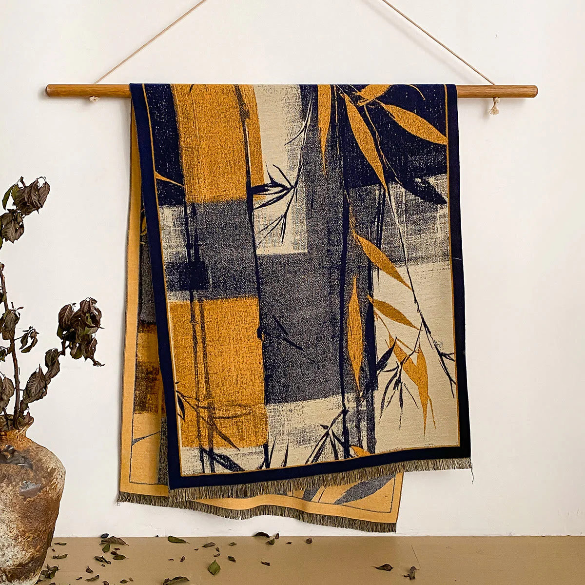 Women's Floral Print Fringed Shawl Scarf - Image 9