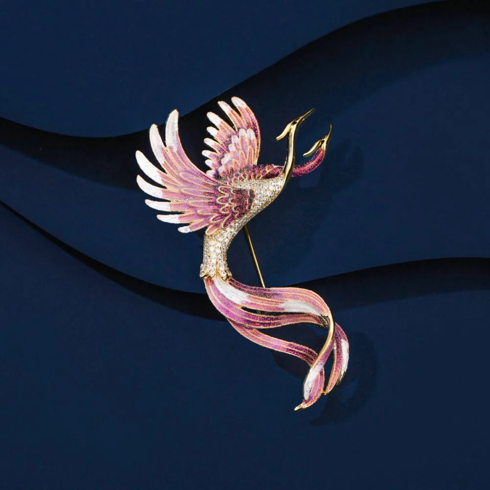 Women's Flying Two Headed Phoenix Brooch - Image 5
