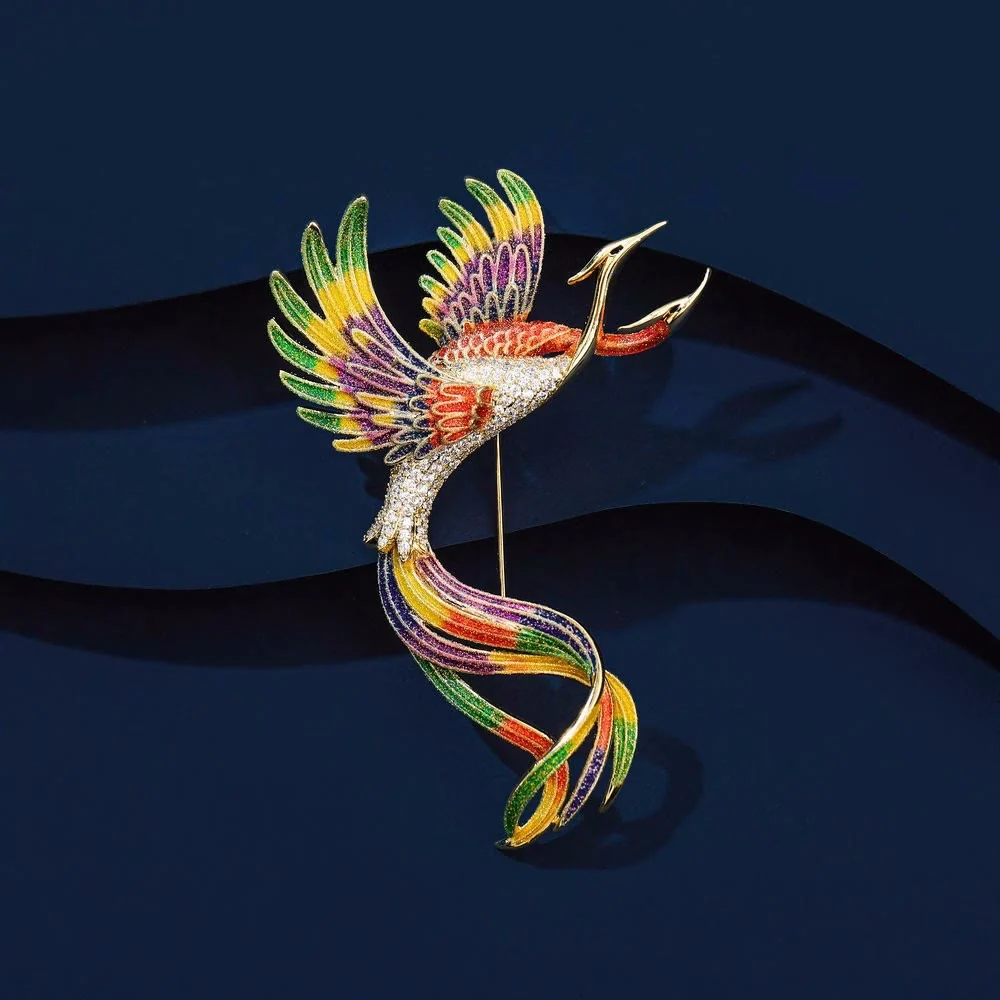 Women's Flying Two Headed Phoenix Brooch - Image 8