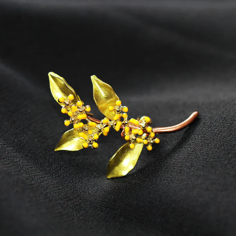 Women's Fragrans Leaves Branch Brooch - Image 5